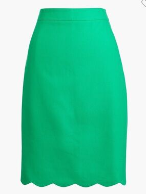 J. Crew Factory Scalloped pencil skirt Kelly Green 12